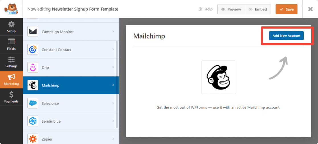 ایجاد فرم اشتراک Mailchimp در وردپرس