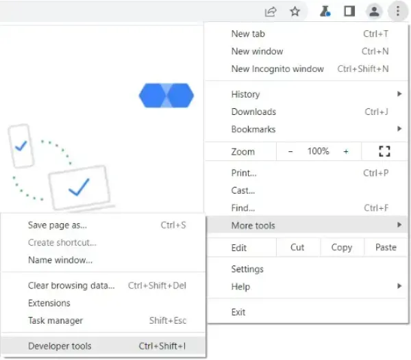 مشاهده سایت از دید گوگل بات و تنظیمات DevTools