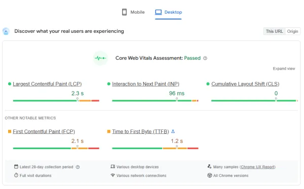 تحلیل Core Web Vitals و تجربه کاربری کروم (CrUX)