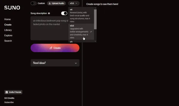 تغییر نسخه AI برای ساخت موسیقی با هوش مصنوعی Suno