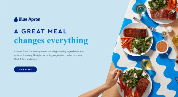 نمونه ای از صفحه فرود: برند Blue Apron