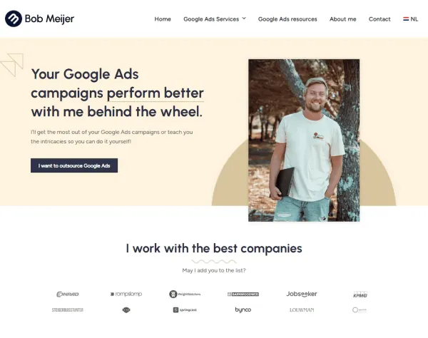 نمونه طراحی لندینگ پیج Bob Meijer