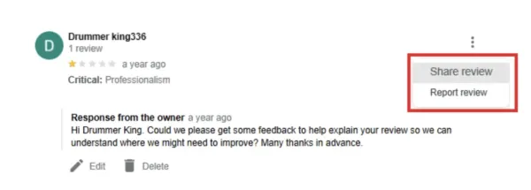 حذف نظر ناشناس در گوگل