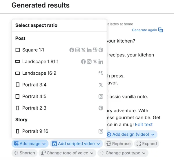 تولید پست شبکه اجتماعی با Social Content AI