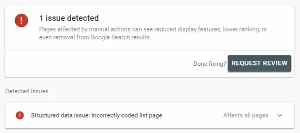 شناسایی بک لینک های مخرب از طریق شکایات Manual Action