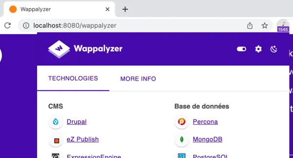 افزونه کاربردی مشاهده فناوری سایت Wappalyzer