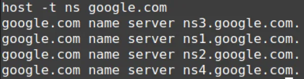 بررسی name server ها با دستور Host در لینوکس
