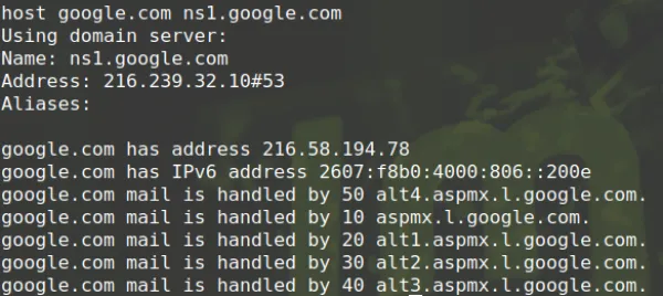 عیب‌یابی دستور Host