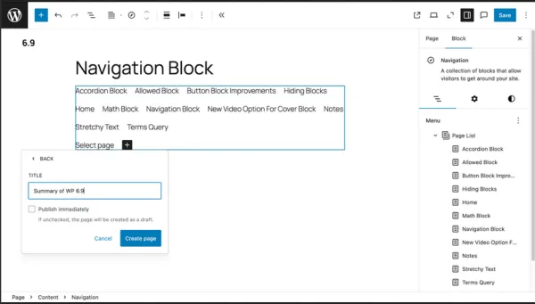 وارد نمودن عنوان پیش نویس صفحه در ویرایشگر گوتنبرگ وردپرس 6.9