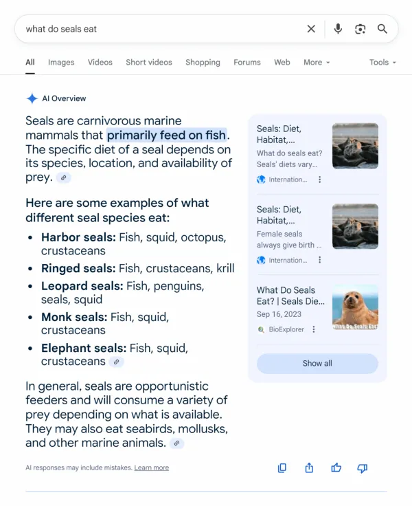 AI Overview ها و اسنیپت‌های ویژه در گراف دانش گوگل