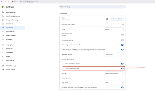 مدیریت حافظه رم کروم برای تب ها