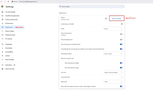بازگشت به تنظیمات اولیه برای کاهش مصرف رم کروم