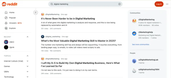 استفاده از Reddit به عنوان جایگزین لینکدین