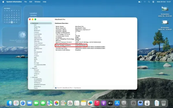 تشخیص عمر لپ تاپ در سیستم عامل mac
