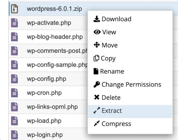 آپدیت دستی وردپرس در File Manager سی پنل
