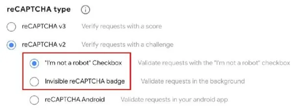 بررسی تنظیمات reCAPTCHA برای رفع خطای چک باکس